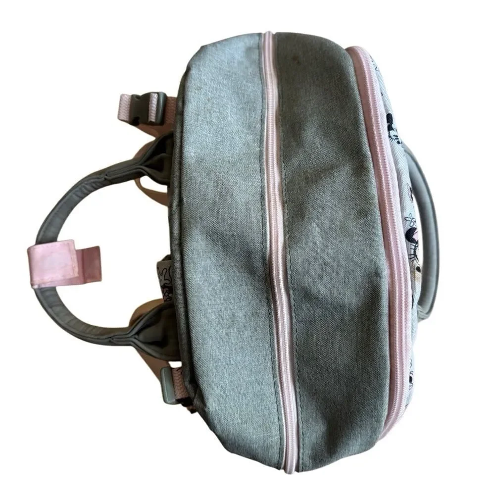 Disney Baby Minnie Mouse Multi-Pocket Diaper Bag Backpack-  Grey and Pink